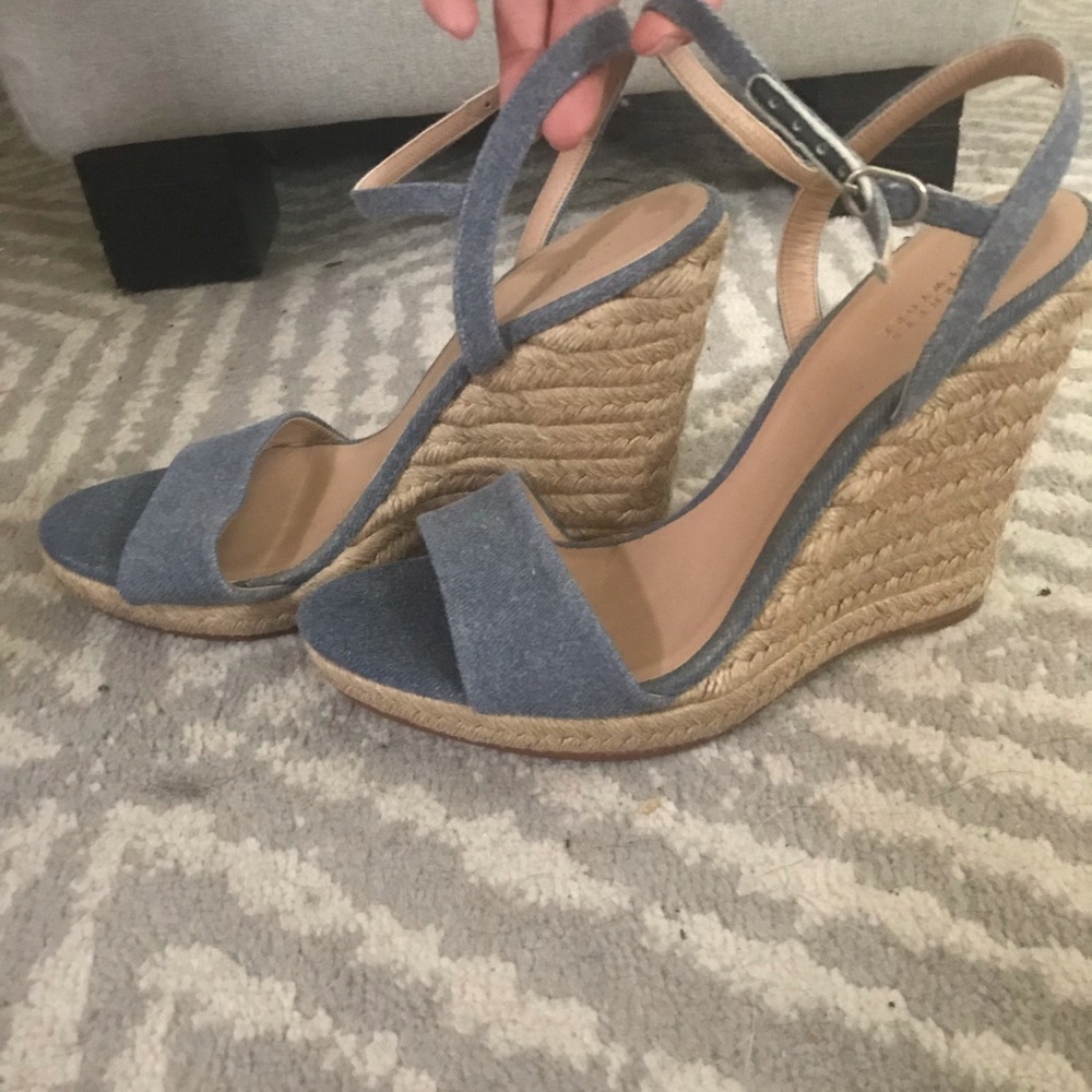 Barneys denim espadrille heels. 6inch heel:)